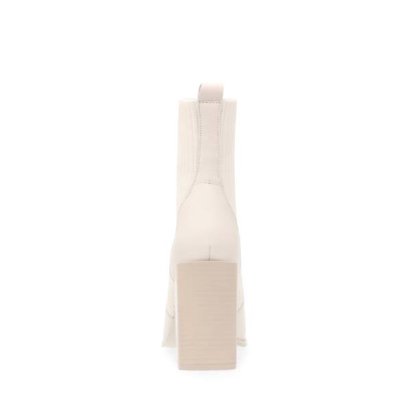 Botki Damskie Steve Madden Tackle Bone Skórzane Beżowe | SM-306RJ