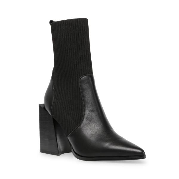 Botki Damskie Steve Madden Tackle Skórzane Czarne | SM-789EO