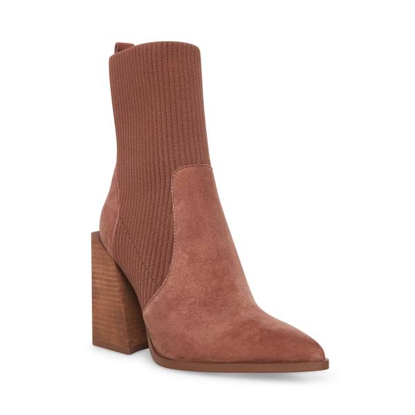 Botki Damskie Steve Madden Tackle Taupe Zamszowe Szare Brązowe | SM-695RB