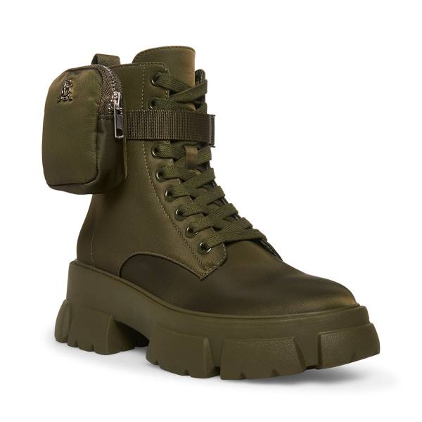 Botki Damskie Steve Madden Thora-p Oliwkowe | SM-638GZ