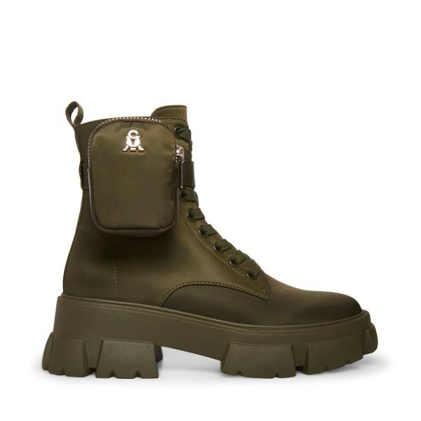 Botki Damskie Steve Madden Thora-p Oliwkowe | SM-638GZ