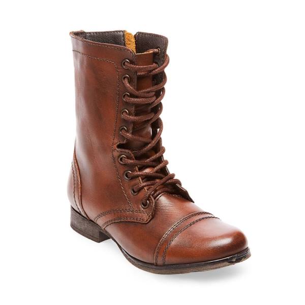 Botki Damskie Steve Madden Troopa Skórzane Brązowe | SM-936PV
