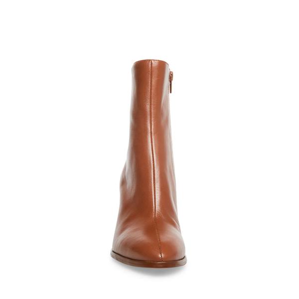 Botki Damskie Steve Madden Trudy Cognac Skórzane Brązowe | SM-218AC