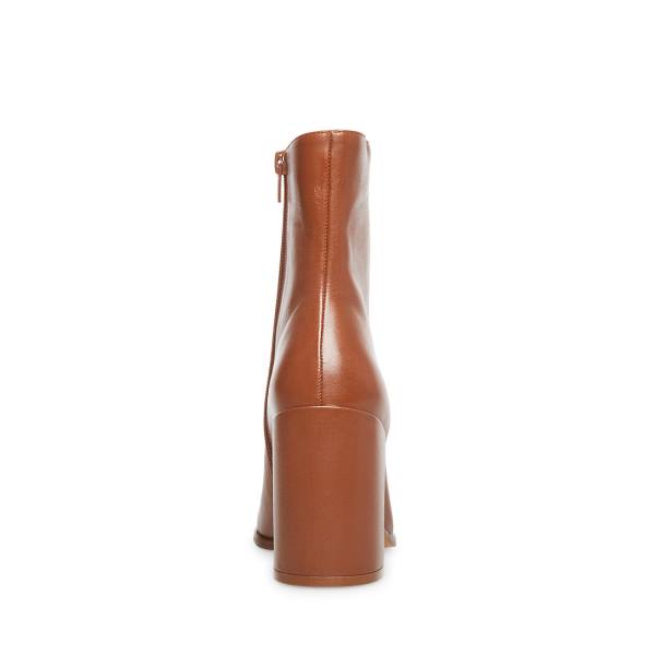 Botki Damskie Steve Madden Trudy Cognac Skórzane Brązowe | SM-218AC