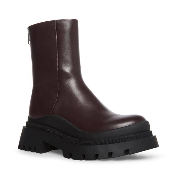 Botki Damskie Steve Madden Turf Skórzane Brązowe | SM-198CT