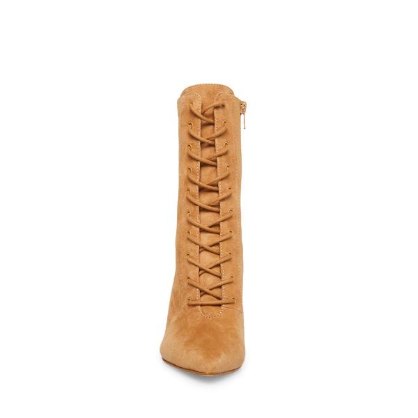 Botki Damskie Steve Madden Valency Camel Zamszowe Brązowe | SM-526YS