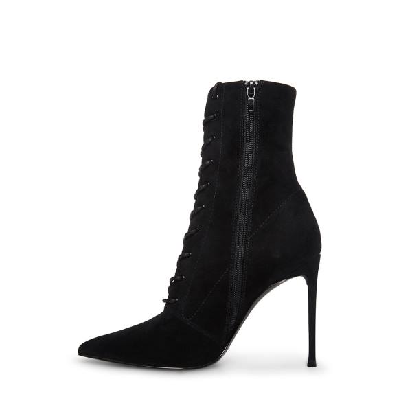 Botki Damskie Steve Madden Valency Zamszowe Czarne | SM-219IH