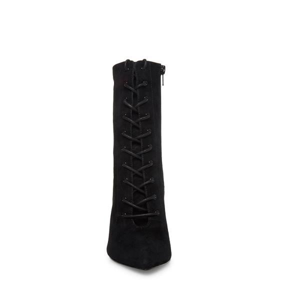 Botki Damskie Steve Madden Valency Zamszowe Czarne | SM-219IH