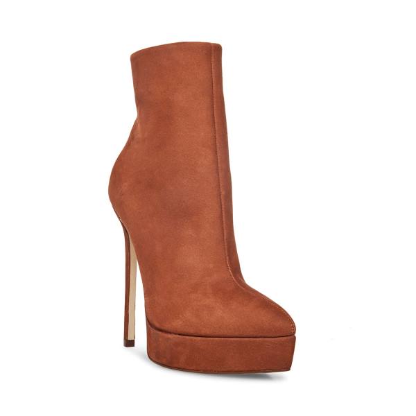 Botki Damskie Steve Madden Velina Nubuck Brązowe | SM-512NU
