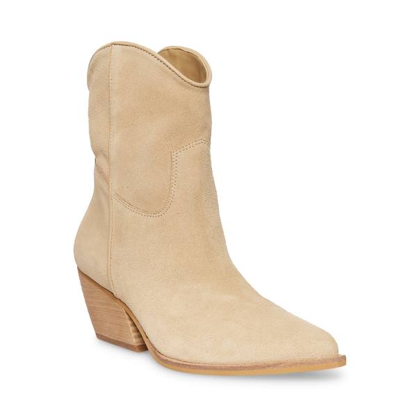 Botki Damskie Steve Madden Wolfer Tan Zamszowe Brązowe | SM-705HW
