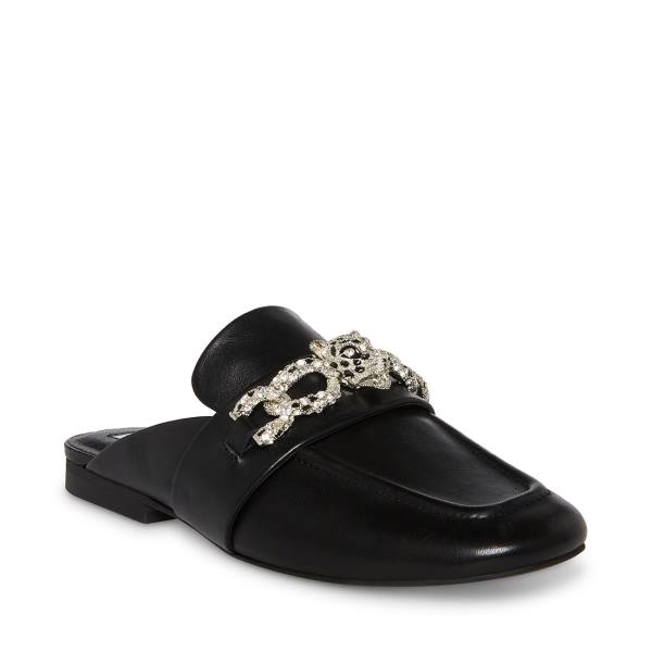 Buty Płaskie Damskie Steve Madden Aces Skórzane Czarne | SM-256VW