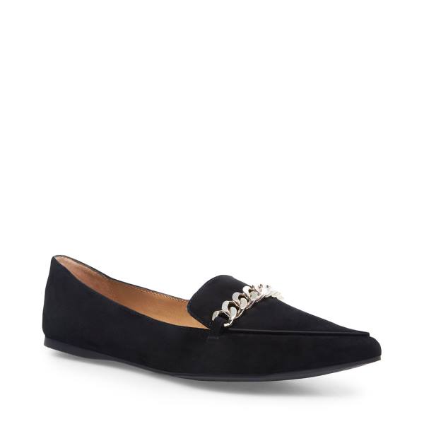 Buty Płaskie Damskie Steve Madden Farrell Zamszowe Czarne | SM-820QR