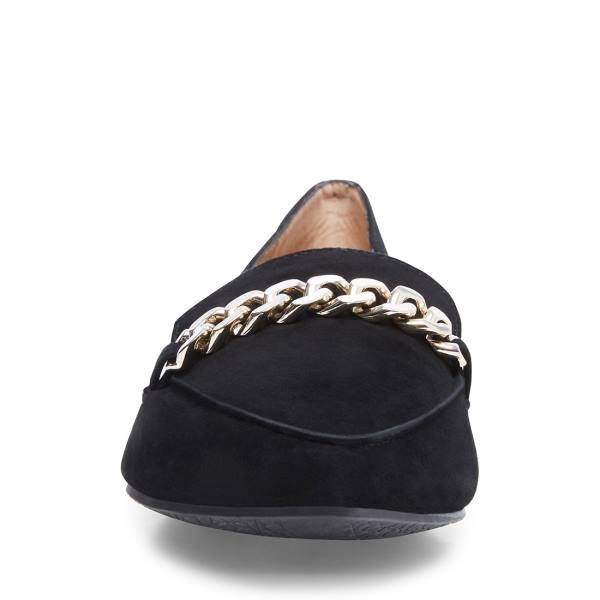 Buty Płaskie Damskie Steve Madden Farrell Zamszowe Czarne | SM-820QR