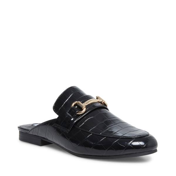 Buty Płaskie Damskie Steve Madden Kandi Crocodile Czarne | SM-936PU