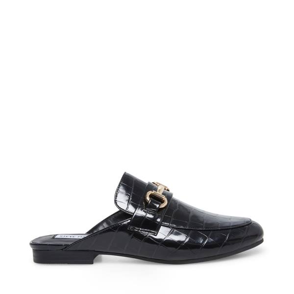 Buty Płaskie Damskie Steve Madden Kandi Crocodile Czarne | SM-936PU