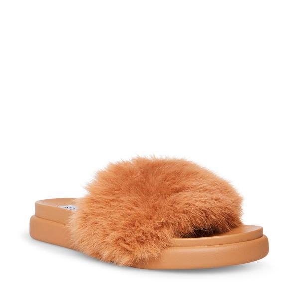 Kapcie Damskie Steve Madden Delphina Tan Brązowe | SM-578TQ