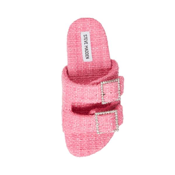 Kapcie Damskie Steve Madden Sandstorm Różowe Kolorowe | SM-123BJ