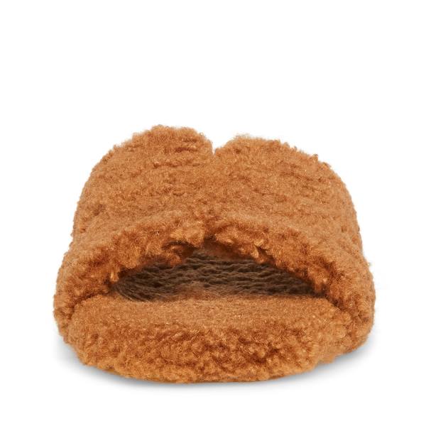Kapcie Damskie Steve Madden Seek Cognac Brązowe | SM-974WB