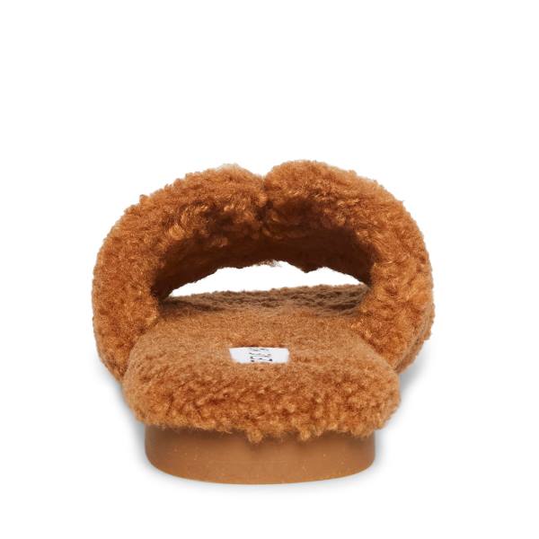Kapcie Damskie Steve Madden Seek Cognac Brązowe | SM-974WB