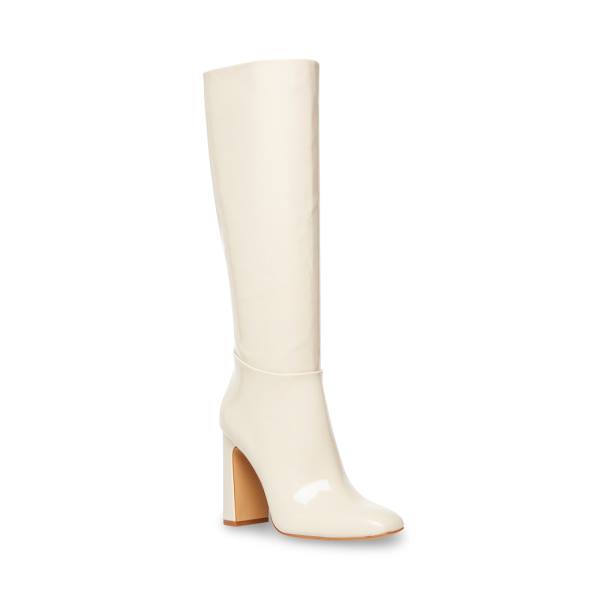 Kozaki Damskie Steve Madden Ambrose Bone Lakierowana Beżowe | SM-102RQ