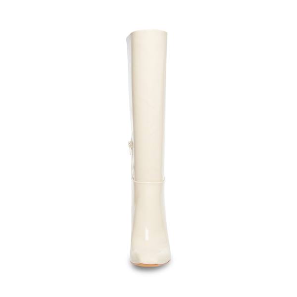 Kozaki Damskie Steve Madden Ambrose Bone Lakierowana Beżowe | SM-102RQ