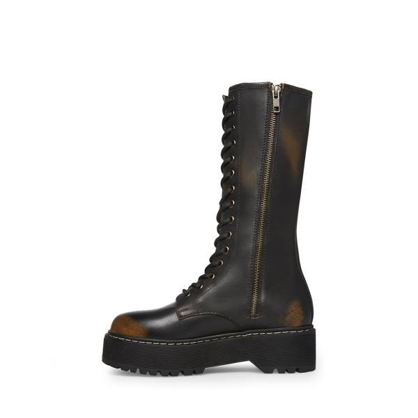 Kozaki Damskie Steve Madden Benson Distressed Czarne | SM-294XU