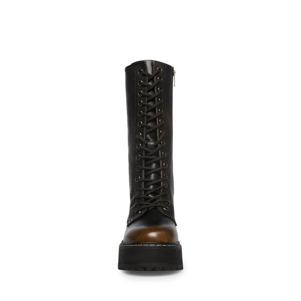 Kozaki Damskie Steve Madden Benson Distressed Czarne | SM-294XU