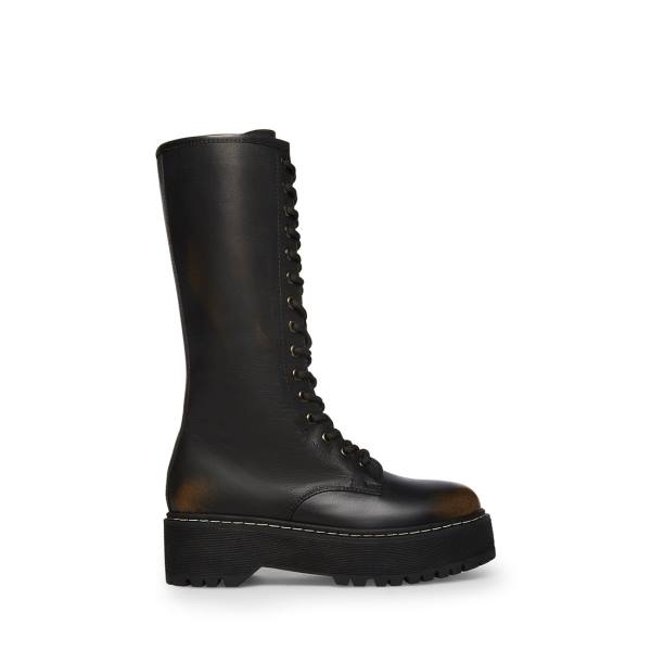 Kozaki Damskie Steve Madden Benson Distressed Czarne | SM-294XU