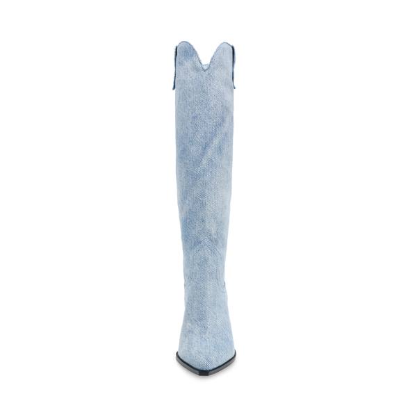 Kozaki Damskie Steve Madden Bronco Denim Fabric Niebieskie | SM-638XC