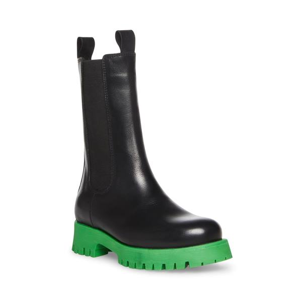 Kozaki Damskie Steve Madden Char Czarne Zielone | SM-451DB