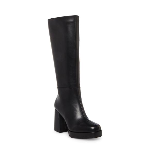 Kozaki Damskie Steve Madden Elise Skórzane Czarne | SM-642LK