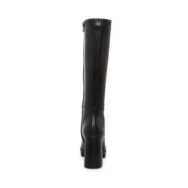 Kozaki Damskie Steve Madden Elise Skórzane Czarne | SM-642LK