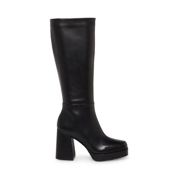 Kozaki Damskie Steve Madden Elise Skórzane Czarne | SM-642LK