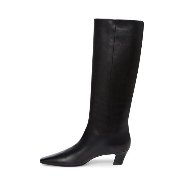 Kozaki Damskie Steve Madden Empire Skórzane Czarne | SM-129UQ