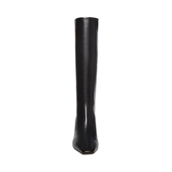 Kozaki Damskie Steve Madden Empire Skórzane Czarne | SM-129UQ