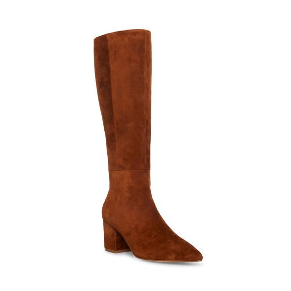 Kozaki Damskie Steve Madden Forrest Zamszowe Brązowe | SM-905GH