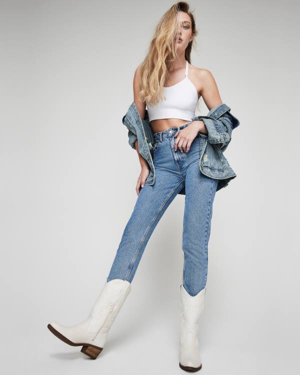 Kozaki Damskie Steve Madden Hayward Skórzane Białe | SM-123GJ