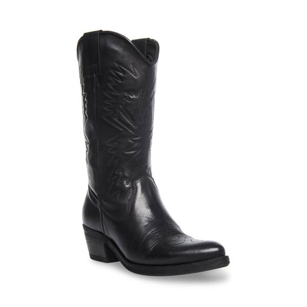 Kozaki Damskie Steve Madden Hayward Skórzane Czarne | SM-157ZE