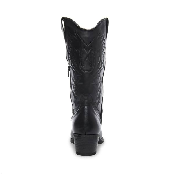 Kozaki Damskie Steve Madden Hayward Skórzane Czarne | SM-157ZE
