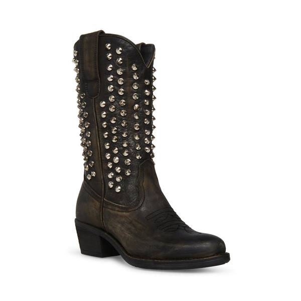 Kozaki Damskie Steve Madden Hayward-s Distressed Czarne | SM-851WQ
