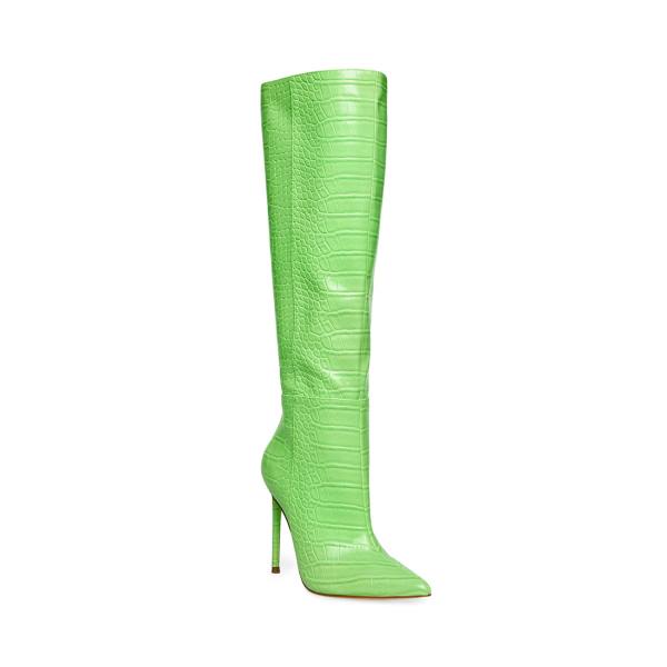 Kozaki Damskie Steve Madden Idina Crocodile Zielone | SM-082QR