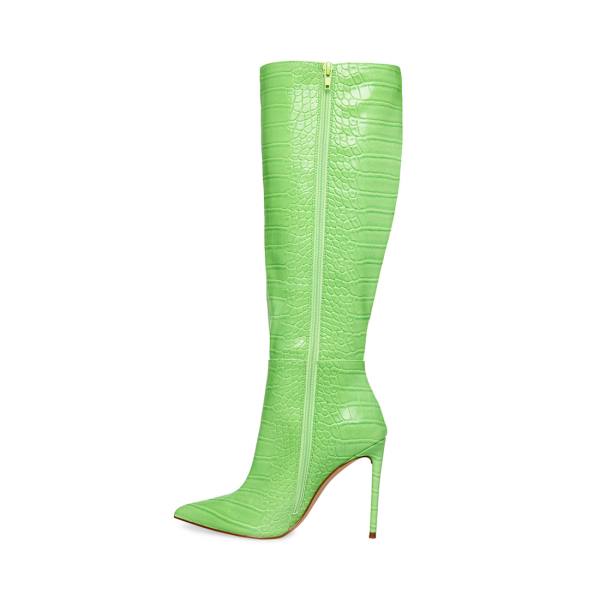 Kozaki Damskie Steve Madden Idina Crocodile Zielone | SM-082QR