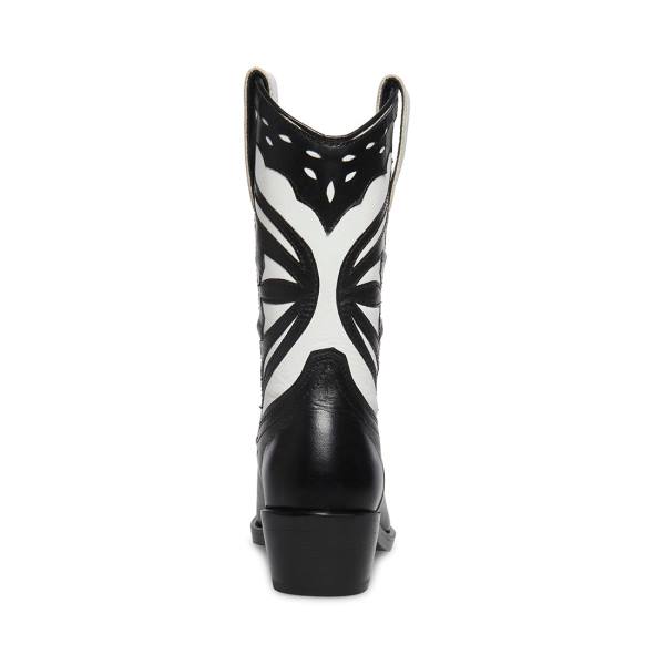 Kozaki Damskie Steve Madden Laredo-m Czarne Białe | SM-854JZ