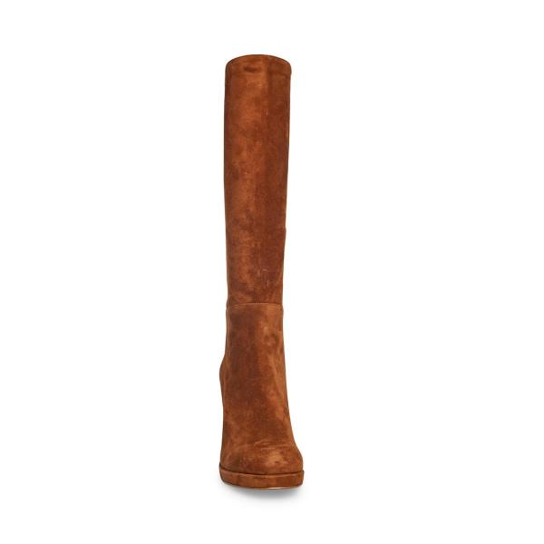 Kozaki Damskie Steve Madden Marcello Chestnut Zamszowe Brązowe | SM-584LM