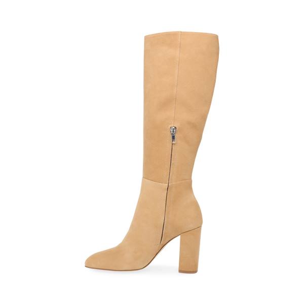Kozaki Damskie Steve Madden Ninny Camel Zamszowe Brązowe | SM-843RC