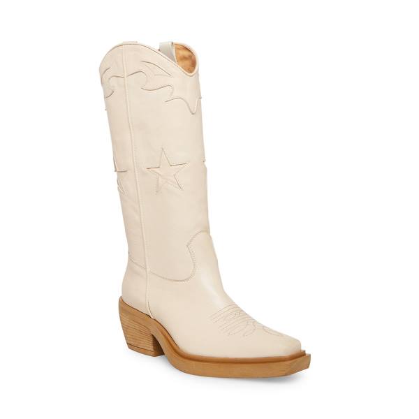 Kozaki Damskie Steve Madden Peyton Bone Skórzane Beżowe | SM-605UR