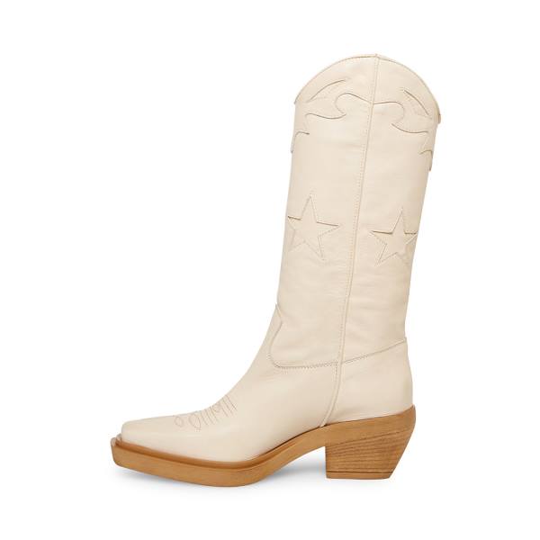 Kozaki Damskie Steve Madden Peyton Bone Skórzane Beżowe | SM-605UR