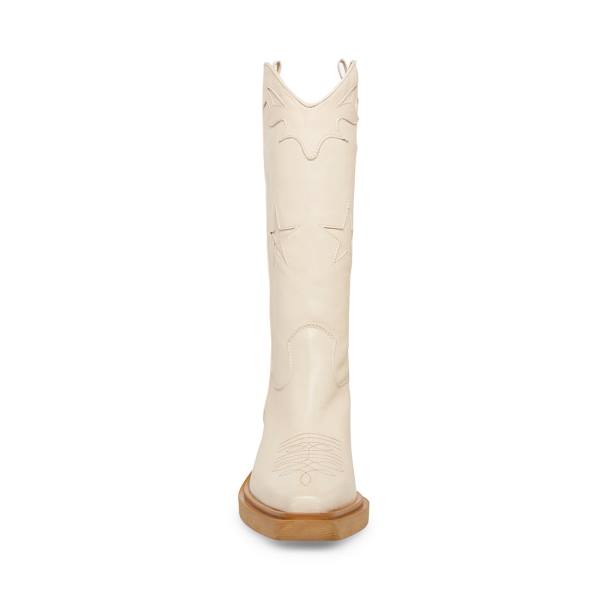 Kozaki Damskie Steve Madden Peyton Bone Skórzane Beżowe | SM-605UR