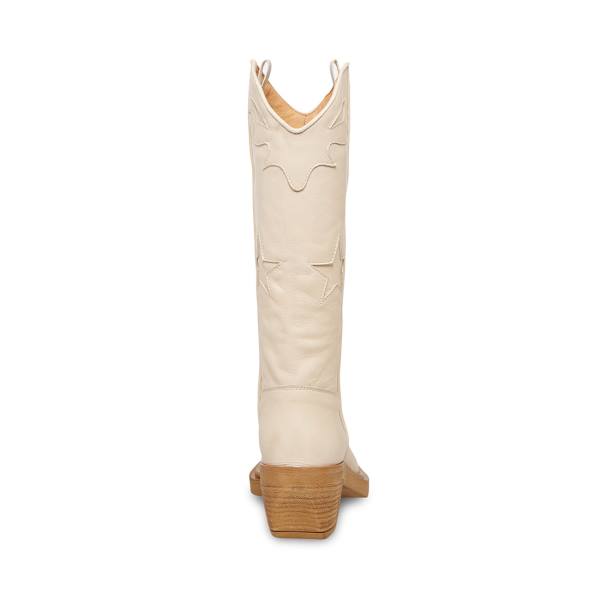 Kozaki Damskie Steve Madden Peyton Bone Skórzane Beżowe | SM-605UR