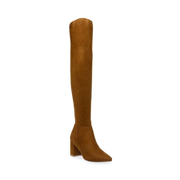 Kozaki Damskie Steve Madden Shaya Cognac Brązowe | SM-870ZL